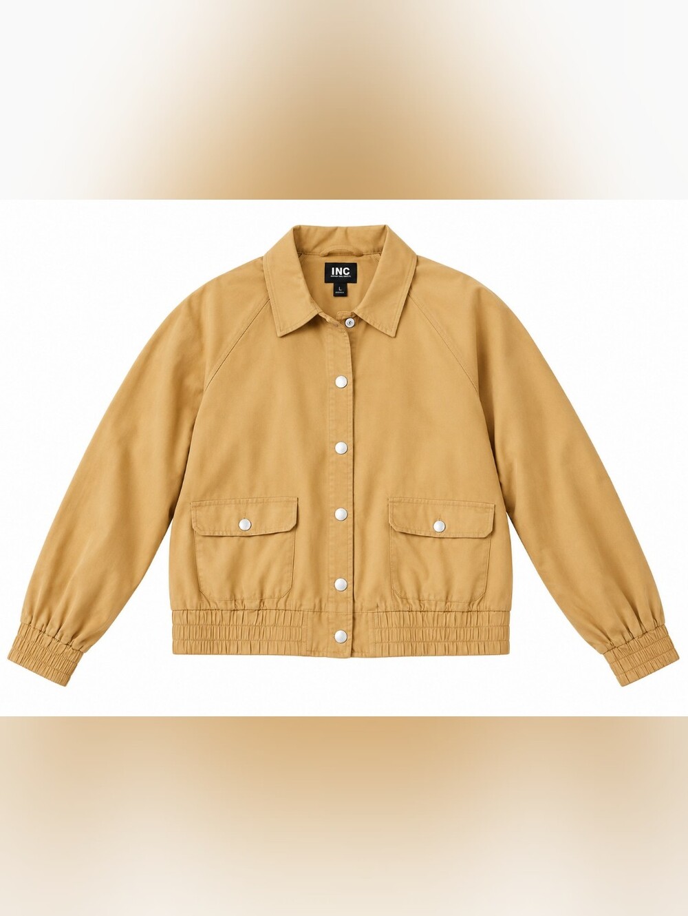 INC International Concepts Snap-Front Bomber Jacket Warm Toffee XL